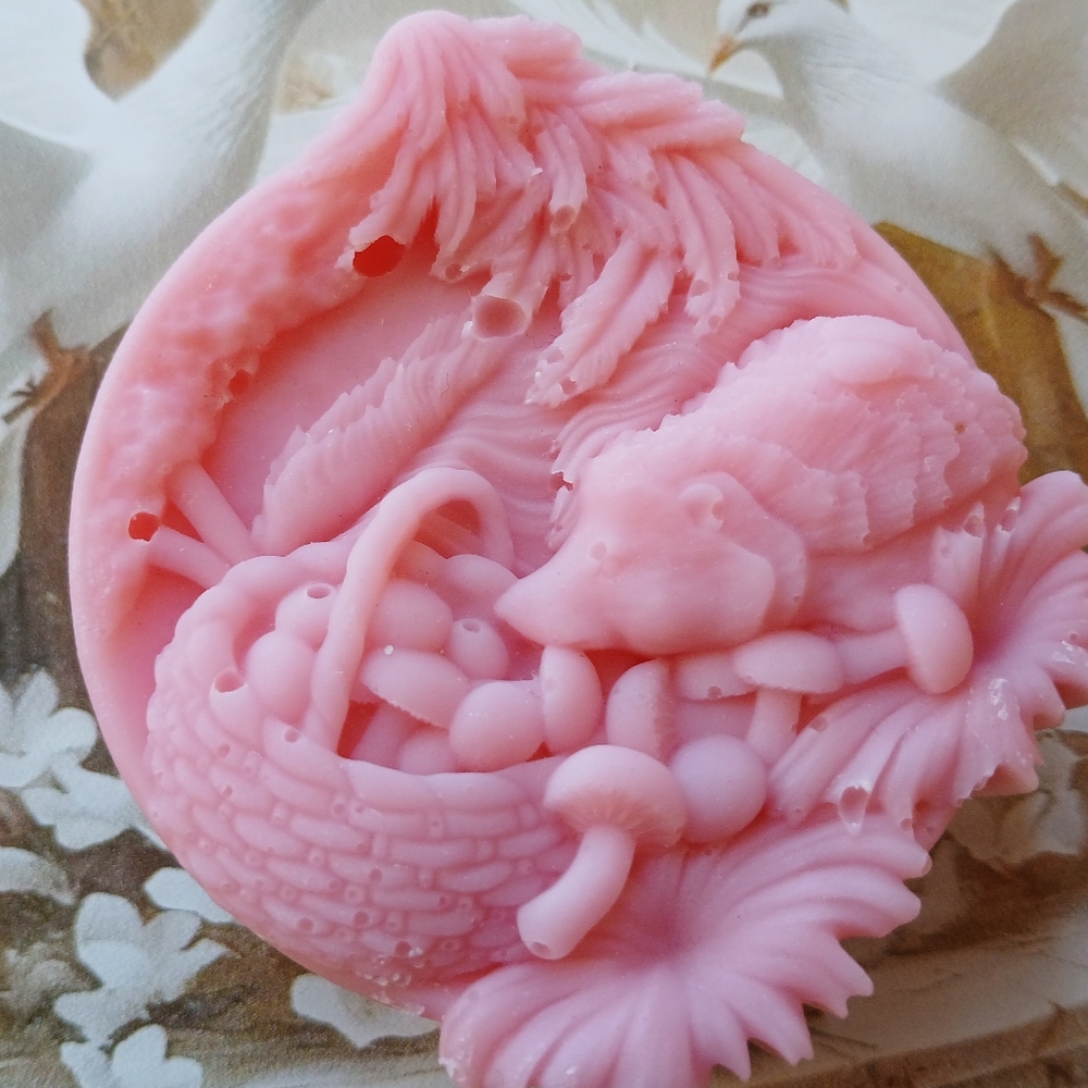 Pink Decorative Soap with Hedgehog Design | Handmade In USA